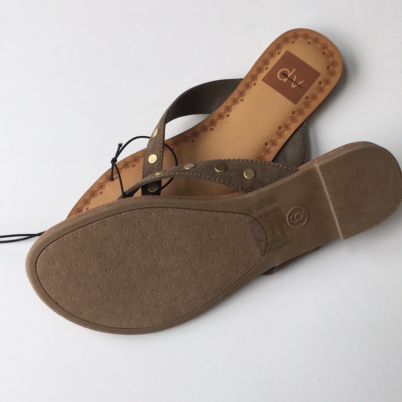 dv Bel Flip Flop Sandals Olive Studded New - Picture 5 of 6